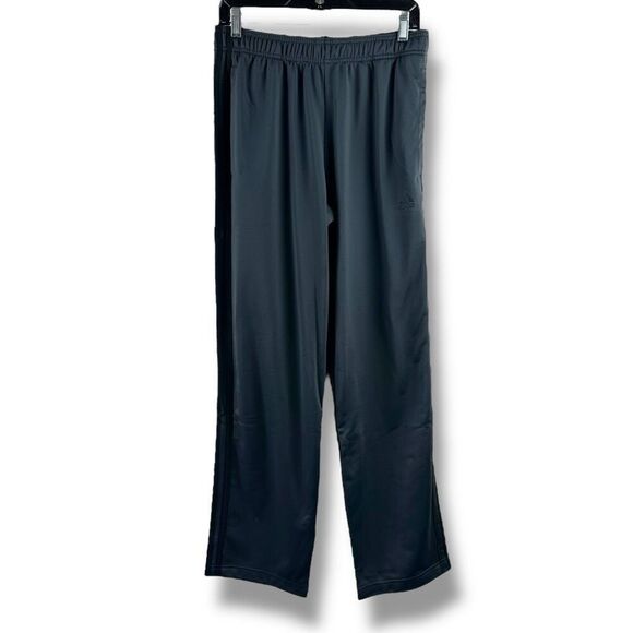 Adidas Men's Size M Tri Stripe Track Pants Gray Black Sporty Gym Sweatpants New - Picture 1 of 11
